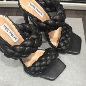 Steve Madden Black Quilted Heels